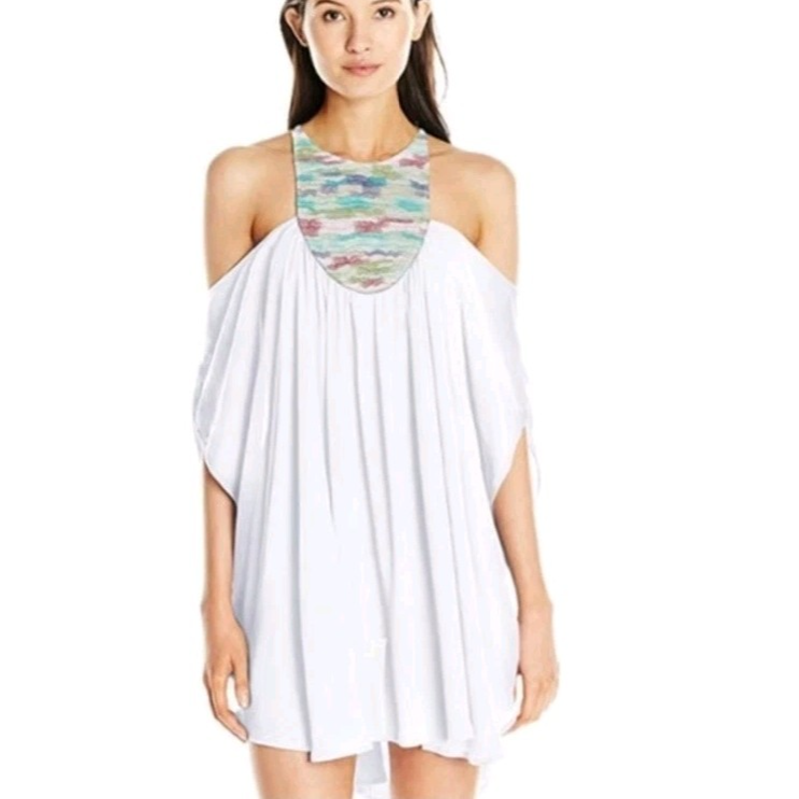 Mara Hoffman Womens Small Tunic Top White Beach Vacation Resort Wear Cover-Up